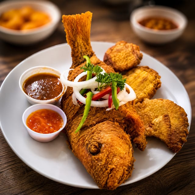 Pwason \\ Fried Red Snapper.